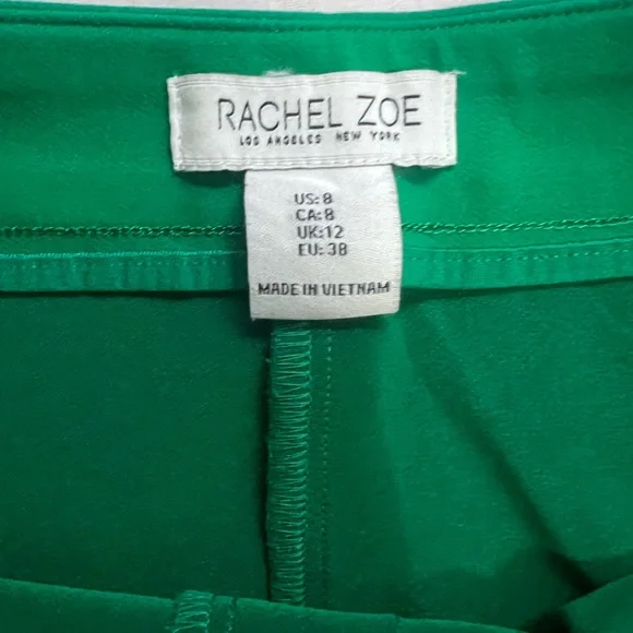 Rachel Zoe Green Pants with Silver Buttons - Picture 2 of 4